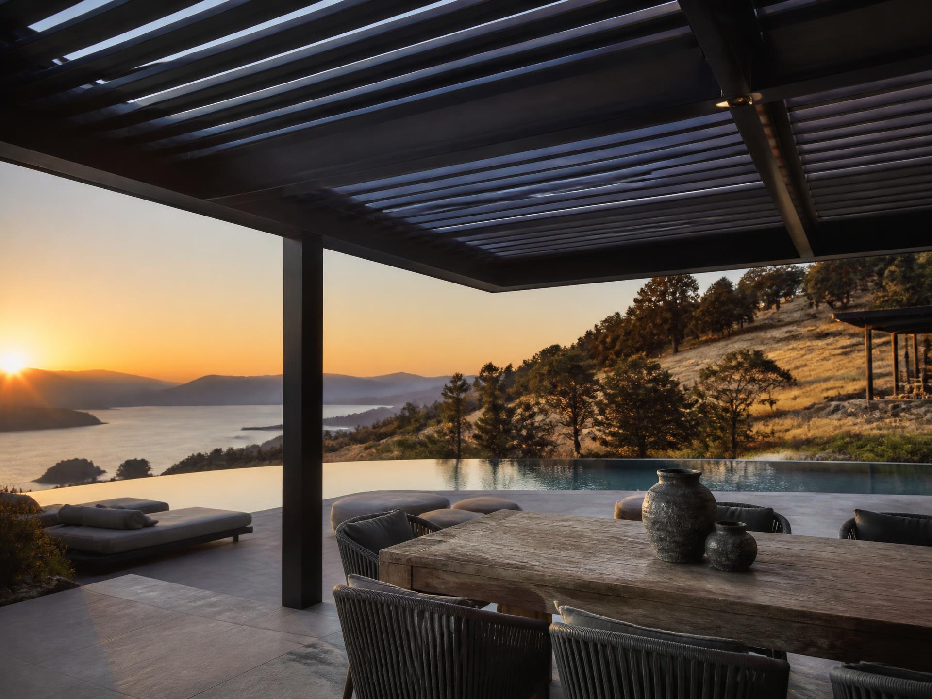 Custom louvered aluminum patio cover installed on a home in Friant & Millerton, CA