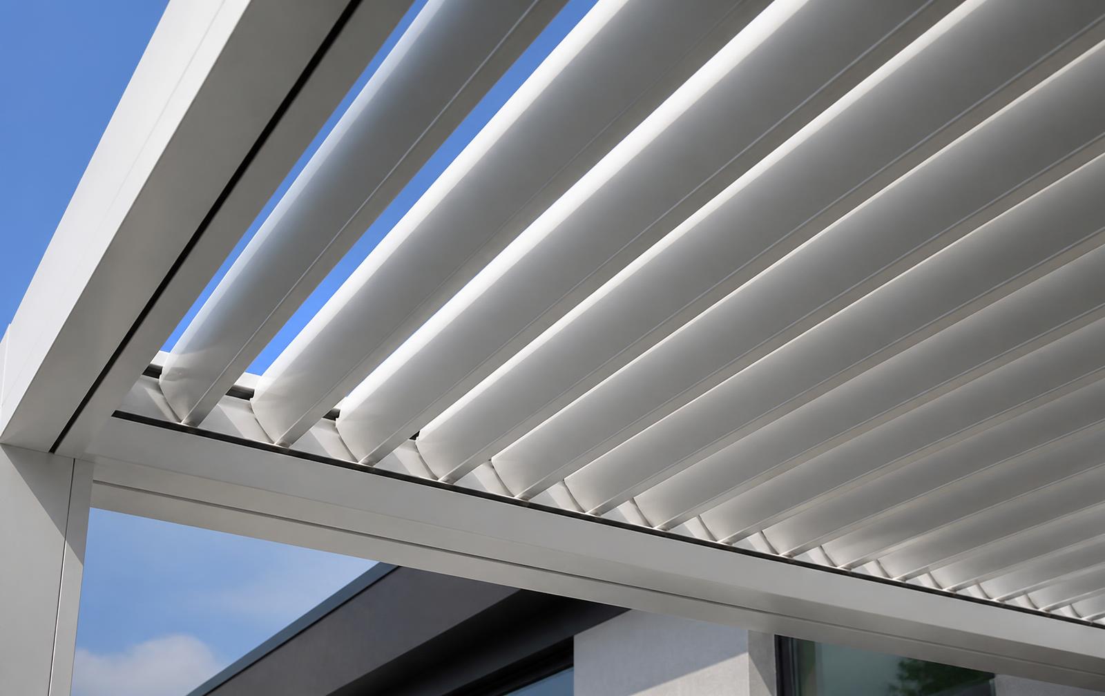 Modern louvered patio roof